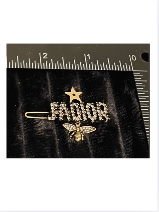 BARRETTE: Golden w/Embellished Rhinestone & Elegant Dangling Bee Hair Clip, NWOT